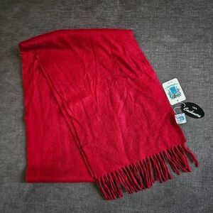 Portolano Women's Red 100% Cashmere Scarves 14 x 75